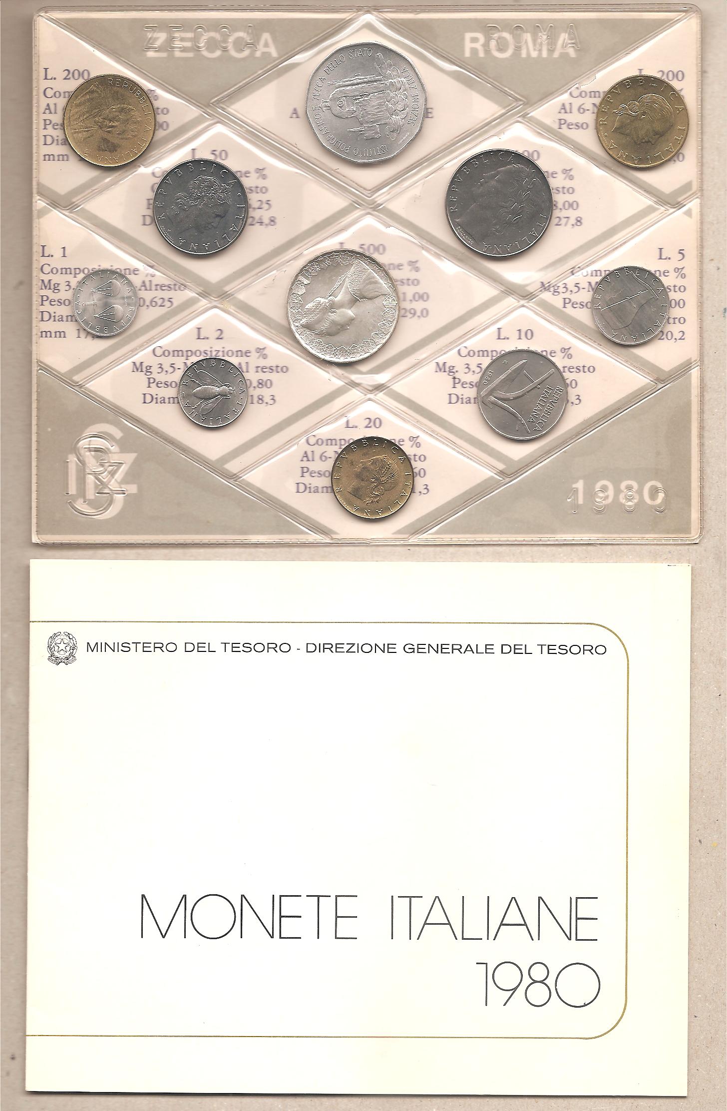 44393 - Italia - Serie Annuale in Confezione FDC 10 monete + medaglia - 1980