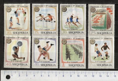 44435 - ALBANIA	1974-Yvert n1545-52	3^ Spartakiadi - 8 valori serie completa nuova senza colla