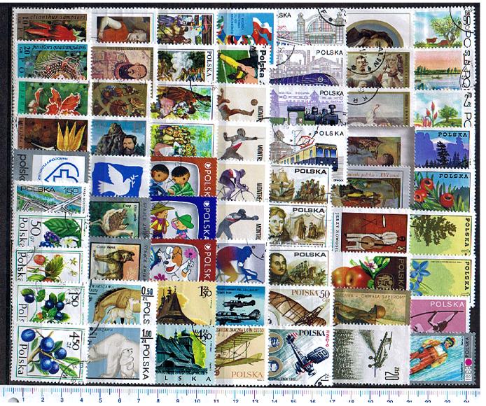 44579 - POLONIA  Offerta Per Rivenditori: Confezione da 10 per tipo di 64 francobolli diversi timbrati in totale 640 francobolli