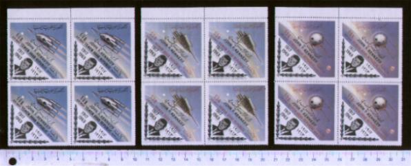 44933 - YEMEN Republic 1964-# 332-34 *  John Fitzgerald Kennedy e satelliti - 3 valori serie completa nuova senza colla in quartina