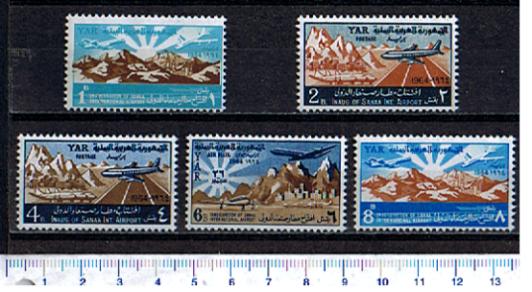 44954 - YEMEN Republic  1964-# 377-81 *  Commemorazione inaugurazione Aeroporto Internazionale di Sana a - 9 valori serie completa nuova senza colla