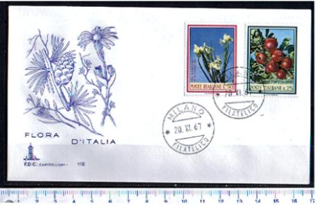 4505 - ITALIA,  F.D.C. Capitolium 118  -  Flora di Italia  -   Timbro Milano Filatelico 20-11-1967