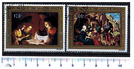 45068 - ALTO VOLTA 1972-3045 - Yvert A113/114 * Natale: dipinti - 2 valori serie completa timbrata