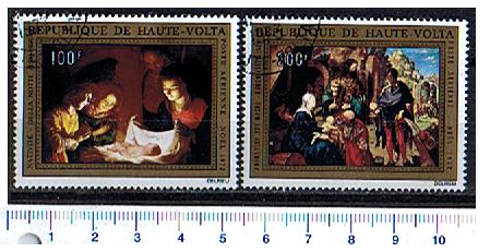 45070 - ALTO VOLTA 1972-3045 - Yvert A113/114 * Natale: dipinti - 2 valori serie completa timbrata