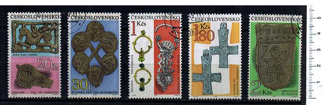 45178 - CECOSLOVACCHIA, Anno 1969-3051-Yvert 1744/48 *  Ritrovamenti archeologici arte orafa - 5 valori serie completa timbrata