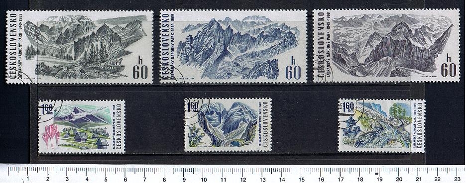 45196 - CECOSLOVACCHIA	1969-3050- Yvert 1738/43 *  Parco Nazionale dei monti Tatra - 6 valori serie completa timbrata