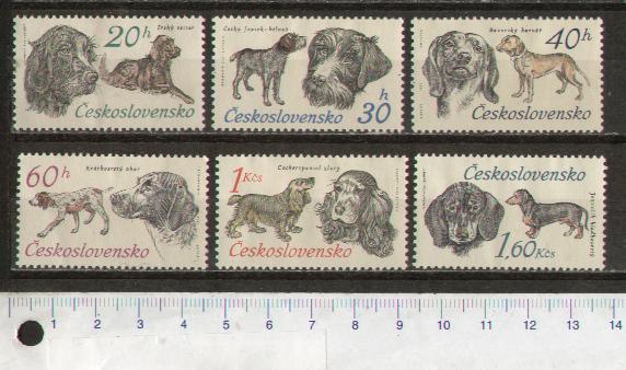 45220 - CECOSLOVACCHIA	1973-Yvert 1999-04  *	Cani da caccia diversi - 6 valori serie completa nuova senza colla