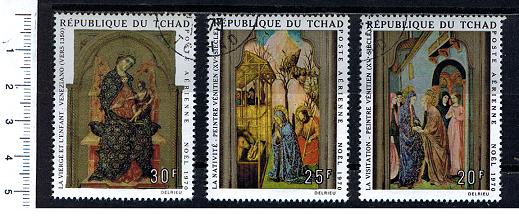 45466 - TCHAD	1970-3005- Yvert A75/77 *  Natale: dipinti di pittori famosi Veneziani - 3 valori serie completa timbrata