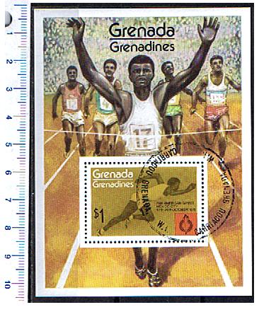 45580 - Grenada/Grenadines, Anno 1975-3597F- Yvert BF 14  * 	Giochi Pan-Americani di Messico-City - Foglietto completo timbrato