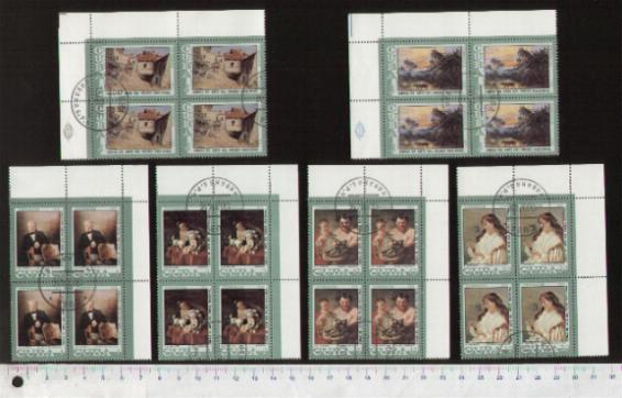 45597 - CUBA 1974-2853- Yvert 1747/72 *	Opere d arte del Museo Nazionale - 6 valori serie completa timbrata in Quartina