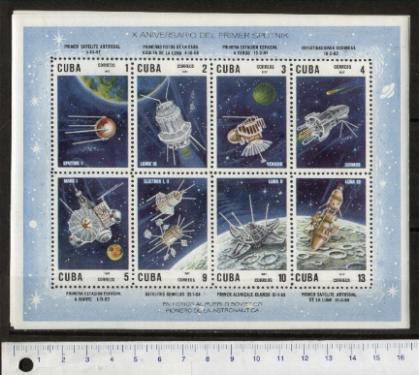 45678 - CUBA 1967-Yvert 1172F -  *	Satelliti Sovietici - Foglietto completo nuovo senza colla