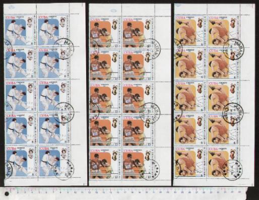 45736 - CUBA  S-201 * OFFERTA PER RIVENDITORI Giochi Olimpici di Mosca - 10 seriette da 7 valori timbrati foto parziale