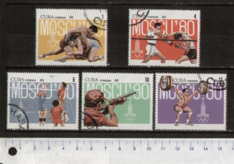 45747 - CUBA S-202 *  Giochi Olimpici di Mosca - serietta da 5 valori timbrati