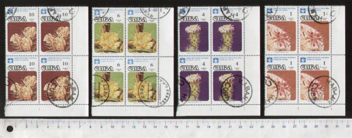 45809 - CUBA S-212 *   Fiori di Cactus -  serietta da 4 valori timbrati in Quartina