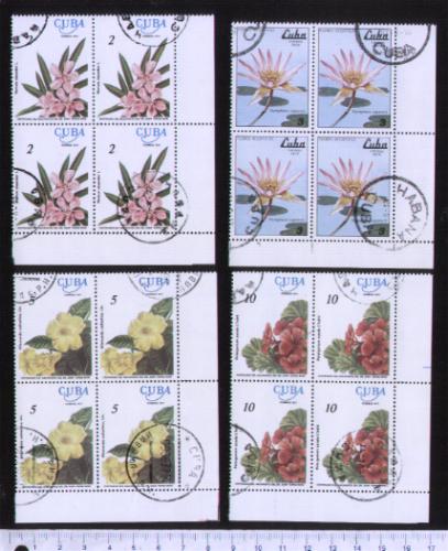 45826 - CUBA S-215 *   OFFERTA PER RIVENDITORI - Fiori diversi 2^ serie -   10 seriette da 4 valori timbrati foto parziale