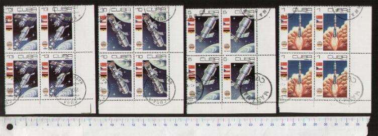 45908 - CUBA S-229 *   Missioni spaziali -  seriette da 6 valori timbrati in Quartina foto parziale