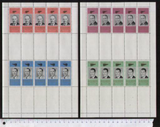 46324 - RAS AL KHAIMA 1966-48-55  * 	Astronauti Americani - 8 valori serie completa nuova in Foglio da 5 serie foto parziale