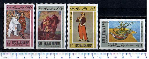 46349 - RAS AL KHAIMA 1967-98-101 * 	Dipinti Europei diversi - 4 valori serie completa nuova