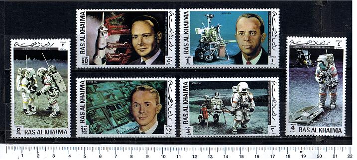 46408 - RAS al KHAIMA (U.E.Arabi), Anno 1971, n 458-63 *	Missione Spaziale Apollo 14 - 6 valori serie completa nuova