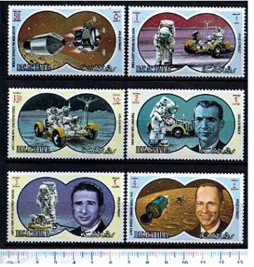 46441 - RAS AL KHAIMA 1971-588-93 * 	Missione Spaziale Apollo 15 - 6 valori serie completa nuova
