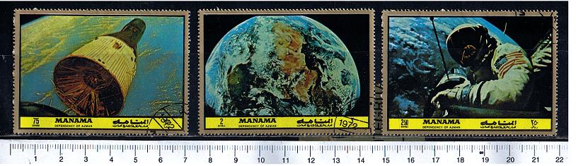 46709 - MANAMA	1972-2881 * 	Conquista dello spazio - 3 valori serie completa timbrata - # 1026/1028