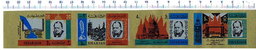 47326 - SHARJAH (ora U.E.A.), Anno 1966-# 213-16 * In memoria di Sir Winston Churchill  - 4 valori non dentellati serie completa nuova