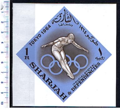 47389 - SHARJAH, 1964-69F * Giochi olimpici di Tokyo  - Foglietto completo nuovo