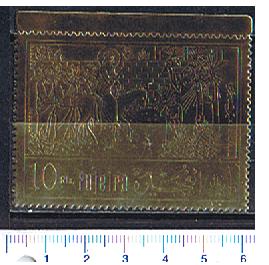 48217 - FUJEIRA, Anno 1971-664 * Pasqua: impresso in gold foil - 1 valore dentellato completo nuovo