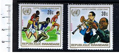 49197 - RWANDA 1972-486/487 *  - Lotta al razzismo -  serietta di 2 valori nuovi  - cat. # 486/487 -