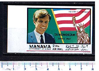 49326 -  MANAMA	1969-230A * Robert Kennedy sovrastampato:  in memoriam -  1 valore non dentellato completo nuovo senza colla