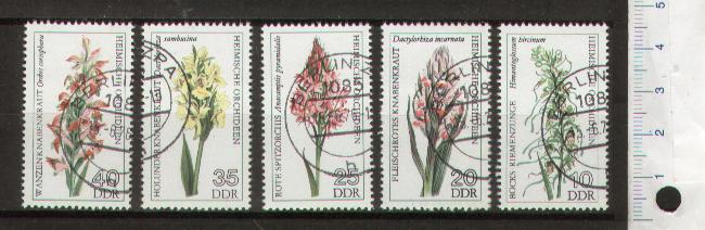 49409 - D.D.R. 1976-LS 46 Fiori diversi - 5 valori timbrati