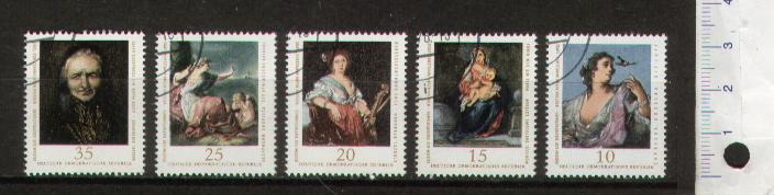 49420 - D.D.R. 1976-LS 54 * Dipinti di pittori famosi - 5 valori timbrati