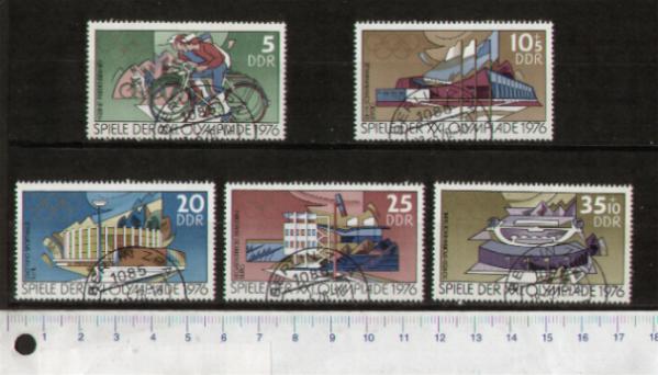 49421 - D.D.R. 1976-LS 55 Giochi XXI Olimpiade 1976 - 5 valori timbrati