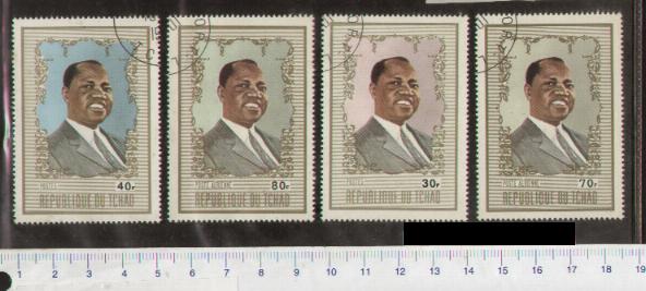 49446 - TCHAD 1973-LS 124 Presidente del Tchad - 4 valori serie completa timbrata