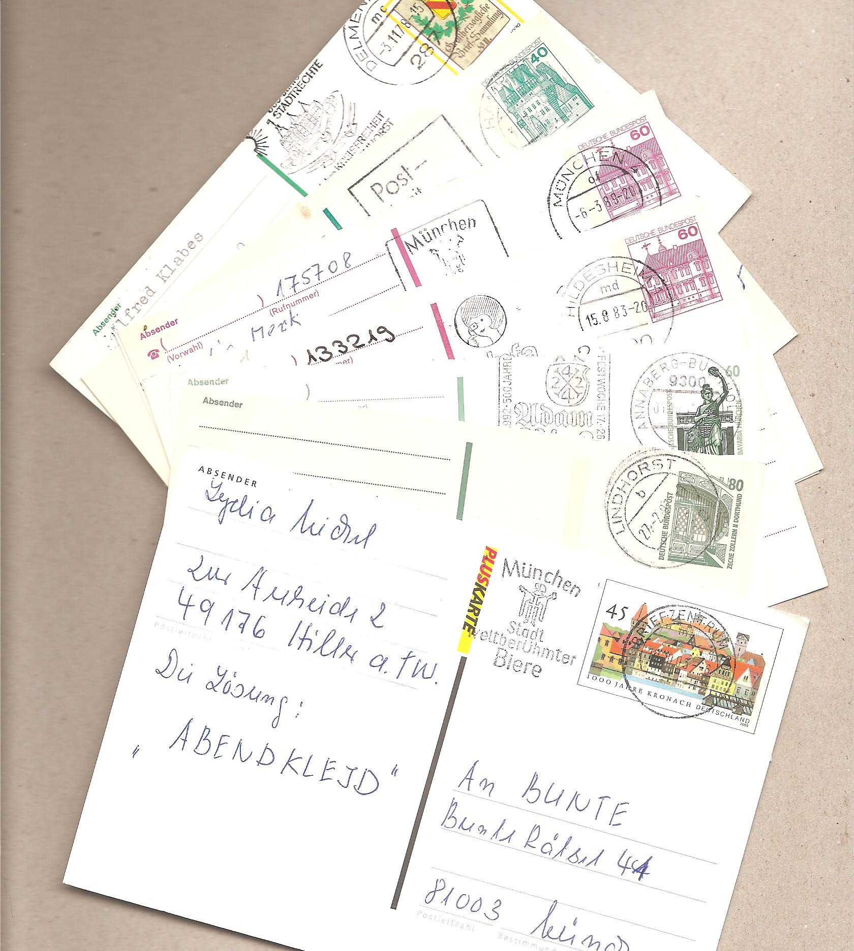 49502 - Germania Occ. - 8 cartoline postali usate