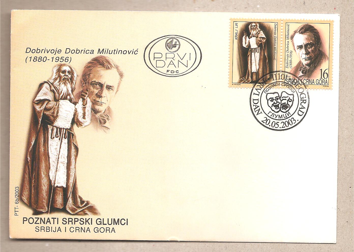 49546 - Serbia & Montenegro - busta FDC con serie completa: Attori Serbi Famosi - 2003 * G