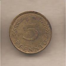 49675 - Germania - moneta circolata da 5 Pfenning - 1949 Zecca J