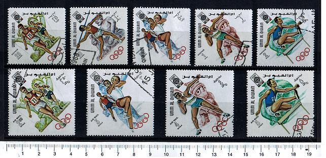 49715 - UMM AL QIWAIN 1968-2307 * Giochi olimpici   - 9 valori serie completa timbrata - # 265-73