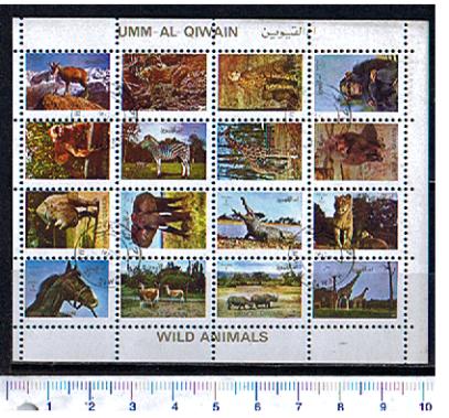 49762 - UMM AL QIWAIN 1973-2787s * Animali soggetti diversi II^- 16 valori serie completa timbrata - # 964-79a