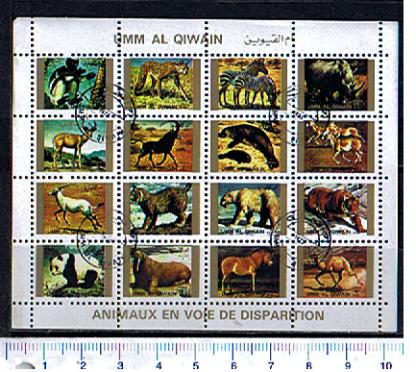 49765 - UMM AL QIWAIN 1973-2788s * Animali rari diversi I^  - 16 valori serie completa timbrata - # 1147a-62a