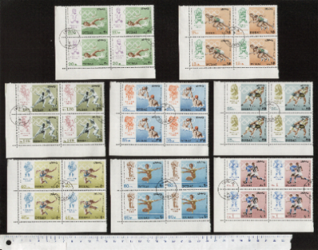 50133 - DUBAI - 1968-1953 * Giochi olimpici di Monaco -  QUARTINE di 8 valori serie completa timbrata # 306-13