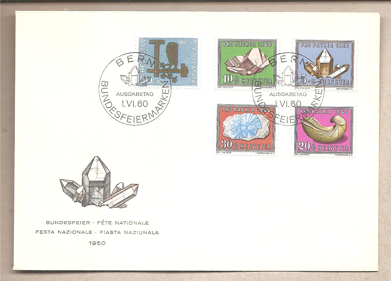 50215 - Svizzera - busta FDC con serie completa e annullo speciale: Pro Patria - 1960 *G