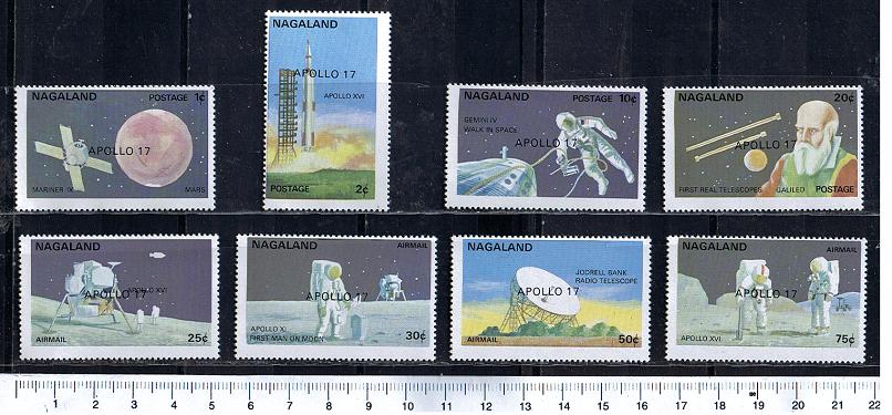 50235 - NAGALAND 1973-150	* Conquista dello spazio - Apollo 17 - 8 valori serie completa nuova