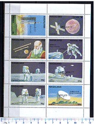 50236 - NAGALAND 1973-150	* Conquista dello spazio - Apollo 17 - Blocco di 8 valori serie completa nuova