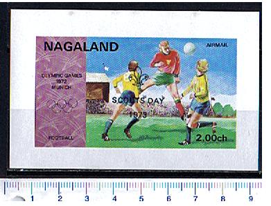 50292 - NAGALAND 1973-155F *  Olimpiadi di Monaco: Calcio - Foglietto completo nuovo