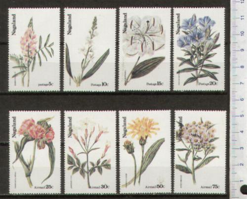 50302 - NAGALAND 1973-157 *  Fiori, soggetti diverse - 8 valori serie completa nuova