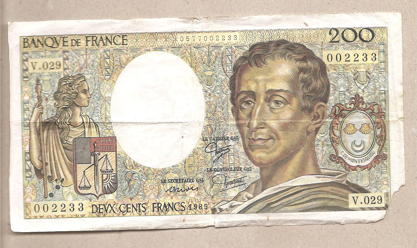 50430 - Francia - banconota circolata  da 200 Franchi P-155a.5 - 1985