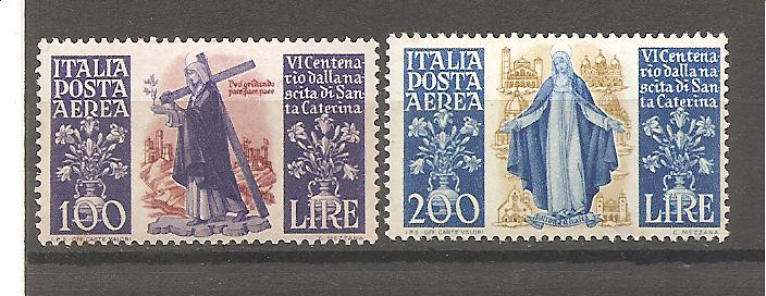 50440 - Italia - serie completa nuova: Santa Caterina - Posta Aerea - 1948 *G