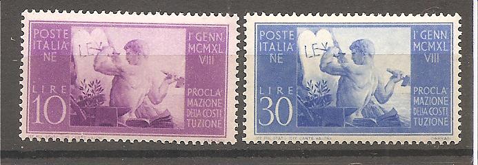 50442 - Italia - serie completa nuova: Proclamazione della Costituzione - 1948 * G