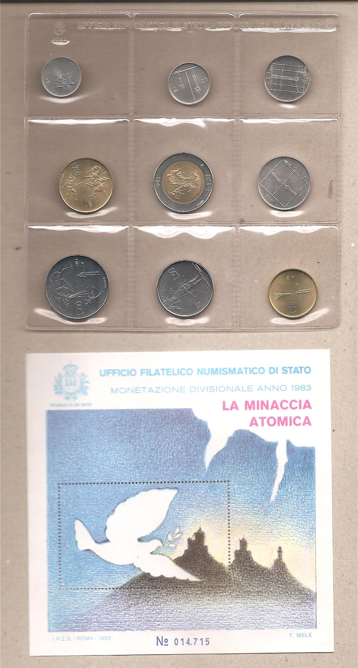 50529 - San Marino - annata nuova FdC in cofanetto per numismatici - 1983
